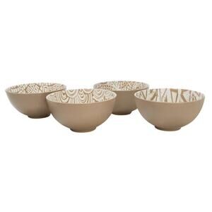 Short Stories Set of 4 Bowls New In Box NIB Taupe